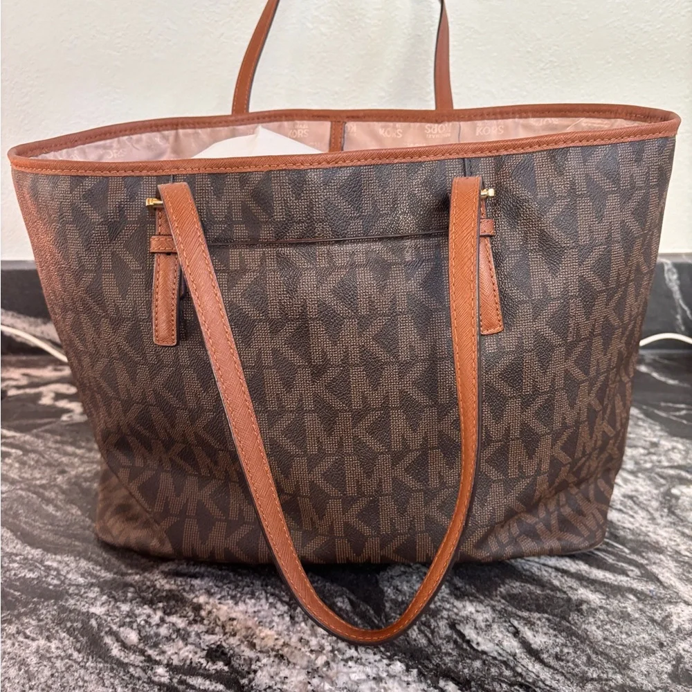 Michael Kors Signature Brown Tote - Picture 3 of 12
